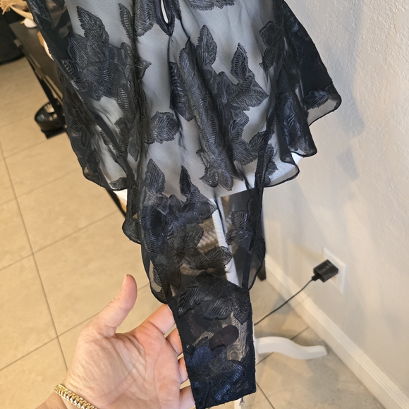 Victoria's Secret Vintage Black Mesh Babydoll Sexy Bodysuit Nightgown L - Picture 3 of 8